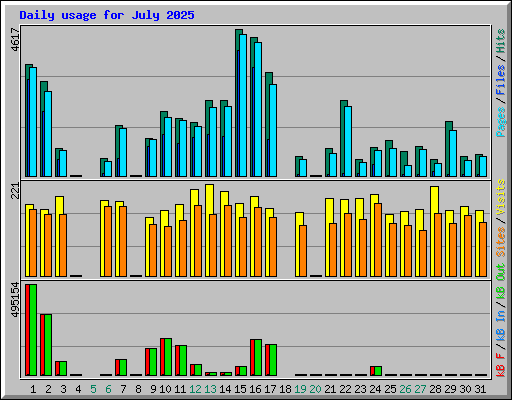 Daily usage for July 2025