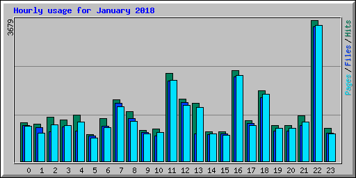 Hourly usage for January 2018