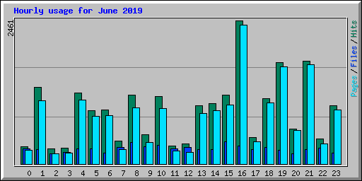 Hourly usage for June 2019