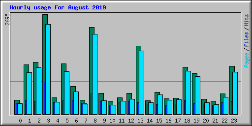 Hourly usage for August 2019