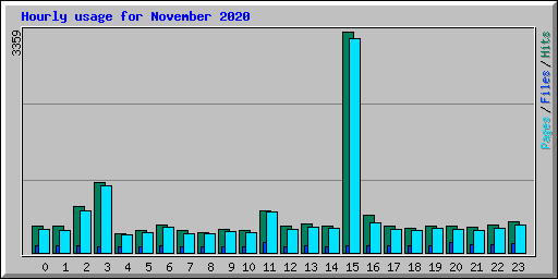 Hourly usage for November 2020