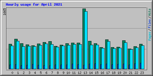 Hourly usage for April 2021