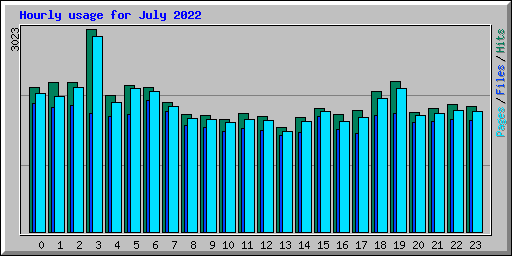 Hourly usage for July 2022