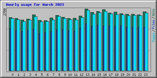 Hourly usage for March 2023